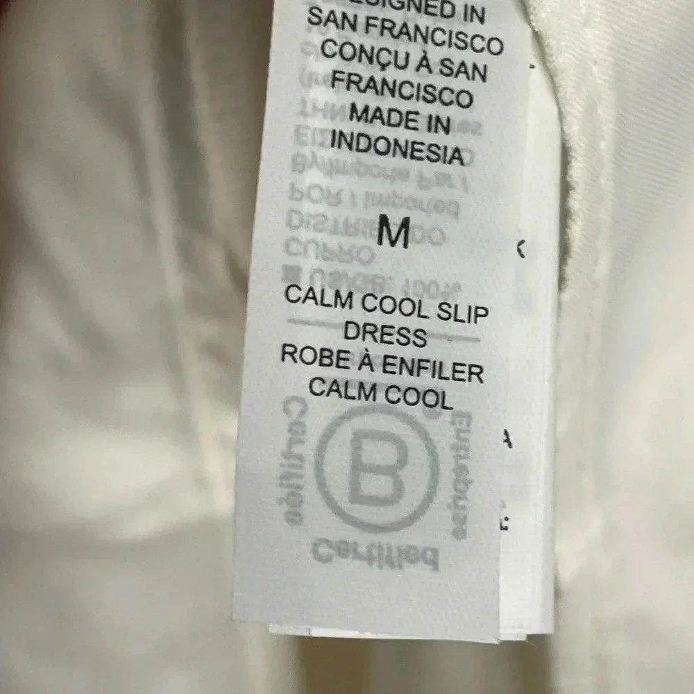 Athleta NWT Women's Calm Cool Slip Dress Ivory Off White Size Medium Retail $119